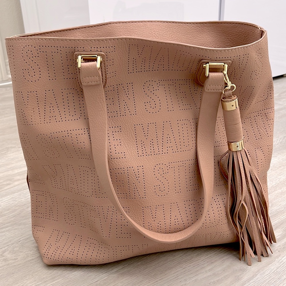 Steve Madden Large Tote Bag - Dusty Rose Gold Pink